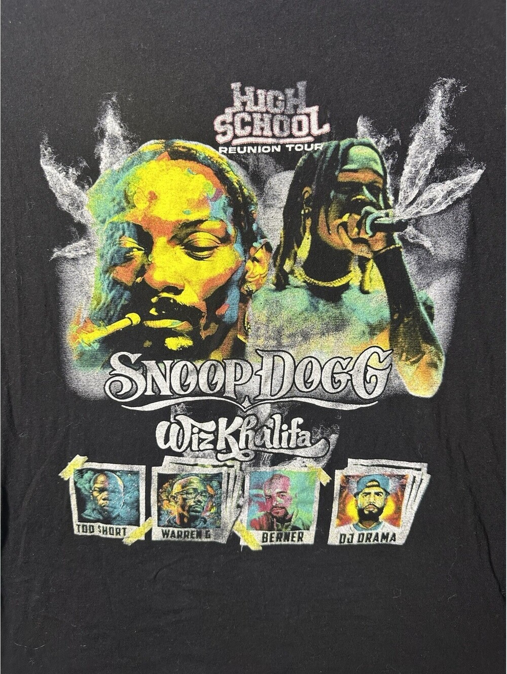 Snoop Dogg Wiz Khalifa High School Reunion Tour 2023 Rap Concert T Shirt XL